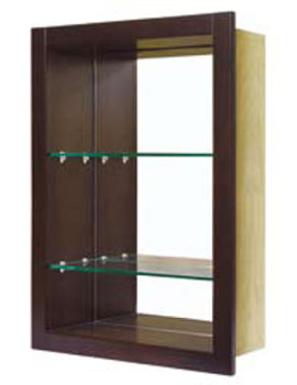 Vessini Trio Recessed Cabinet Open Front with Mirror & Shelves By Vessini