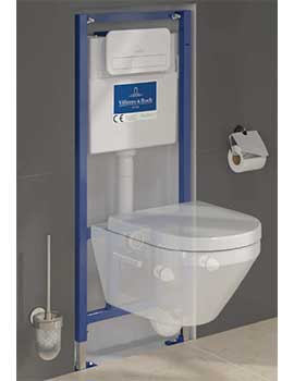 V&B Architectura Wall Hung Pan with Soft-Closing Seat, Vi-Connect ViPro Cistern Frame and E200 Flush