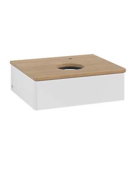 Antao Vanity unit 600 x 190 x 500 mm with No Texture - Panel: Honey Oak Wood