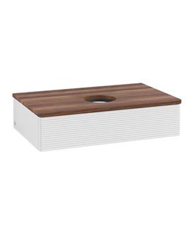 Antao Vanity unit 800 x 190 x 500 mm with Grain Texture - Panel: Warm Walnut Wood
