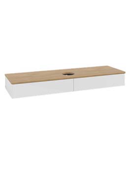 Antao Vanity unit 1600 x 190 x 500 mm with No Texture - Panel: Honey Oak Wood