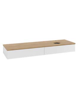Antao Vanity unit 1600 x 190 x 500 mm with Grain Texture - Panel: Honey Oak Wood