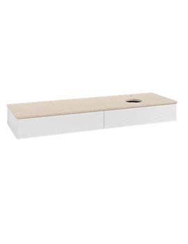 Antao Vanity unit 1600 x 190 x 500 mm with Grain Texture - Panel: Botticino Stone