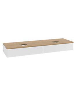 Antao Vanity unit 1600 x 190 x 500 mm with Grain Texture - Panel: Honey Oak Wood