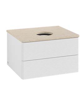 Antao Vanity unit 600 x 360 x 500 mm with Grain Texture - Panel: Botticino Stone