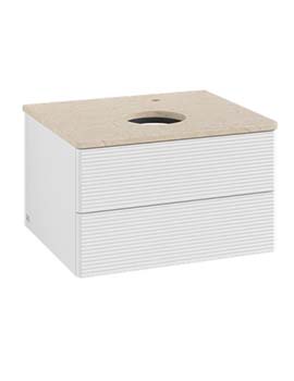 Antao Vanity unit 600 x 360 x 500 mm with Grain Texture - Panel: Botticino Stone