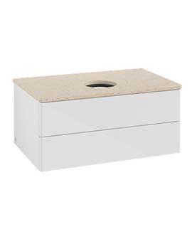 Antao Vanity unit 800 x 360 x 500 mm with No Texture - Panel: Botticino Stone