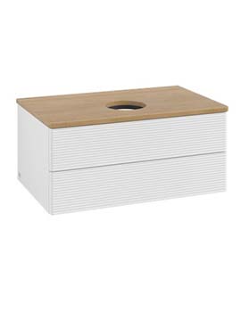 Antao Vanity unit 800 x 360 x 500 mm with Grain Texture - Panel: Honey Oak Wood