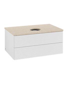 Antao Vanity unit 800 x 360 x 500 mm with Grain Texture - Panel: Botticino Stone