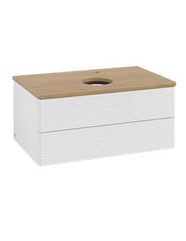 Antao Vanity unit 800 x 360 x 500 mm with Grain Texture - Panel: Honey Oak Wood