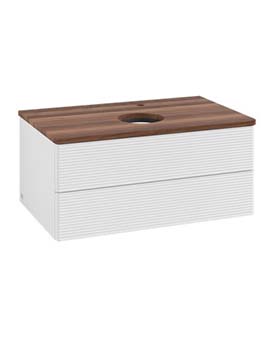 Antao Vanity unit 800 x 360 x 500 mm with Grain Texture - Panel: Warm Walnut Wood