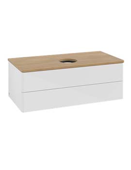 Antao Vanity unit 1000 x 360 x 500 mm with No Texture - Panel: Honey Oak Wood