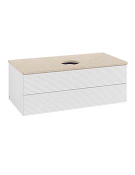 Antao Vanity unit 1000 x 360 x 500 mm with Grain Texture - Panel: Botticino Stone