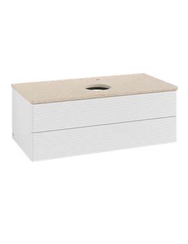 Antao Vanity unit 1000 x 360 x 500 mm with Grain Texture - Panel: Botticino Stone