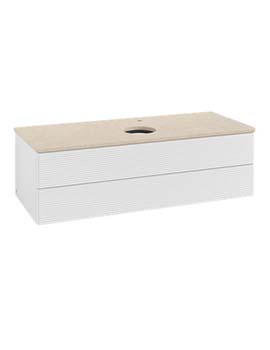 Antao Vanity unit 1200 x 360 x 500 mm with Grain Texture - Panel: Botticino Stone