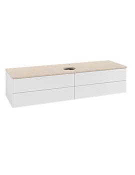 Antao Vanity unit 1600 x 360 x 500 mm with Grain Texture - Panel: Botticino Stone