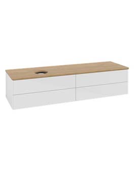 Antao Vanity unit 1600 x 360 x 500 mm with No Texture - Panel: Honey Oak Wood