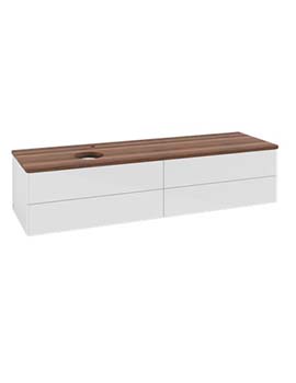 Antao Vanity unit 1600 x 360 x 500 mm with No Texture - Panel: Warm Walnut Wood