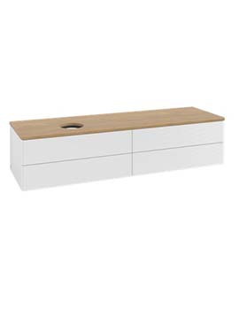 Antao Vanity unit 1600 x 360 x 500 mm with Grain Texture - Panel: Honey Oak Wood
