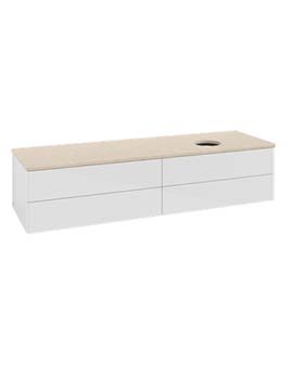 Antao Vanity unit 1600 x 360 x 500 mm with No Texture - Panel: Botticino Stone