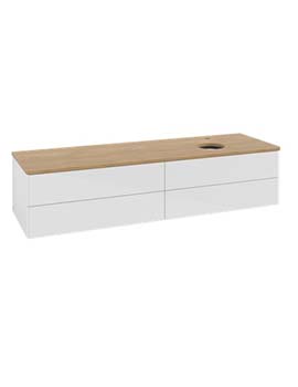 Antao Vanity unit 1600 x 360 x 500 mm with No Texture - Panel: Honey Oak Wood