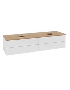Antao Vanity unit 1600 x 360 x 500 mm with No Texture - Panel: Honey Oak Wood