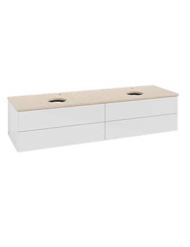 Antao Vanity unit 1600 x 360 x 500 mm with No Texture - Panel: Botticino Stone