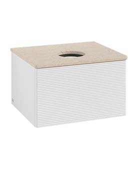 Antao Vanity unit 600 x 360 x 500 mm with Grain Texture - Panel: Botticino Stone
