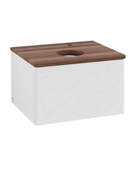 Antao Vanity unit 600 x 360 x 500 mm with Grain Texture - Panel: Warm Walnut Wood