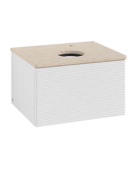 Antao Vanity unit 600 x 360 x 500 mm with Grain Texture - Panel: Botticino Stone