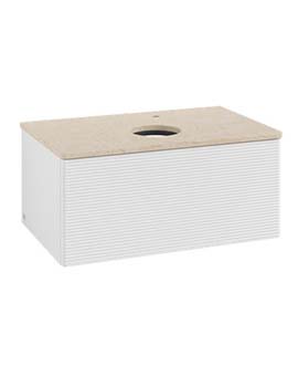 Antao Vanity unit 800 x 360 x 500 mm with Grain Texture - Panel: Botticino Stone