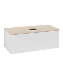 Antao Vanity unit 1000 x 360 x 500 mm with No Texture - Panel: Botticino Stone