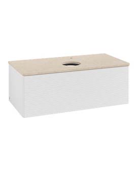 Antao Vanity unit 1000 x 360 x 500 mm with Grain Texture - Panel: Botticino Stone