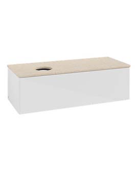 Antao Vanity unit 1200 x 360 x 500 mm with No Texture - Panel: Botticino Stone