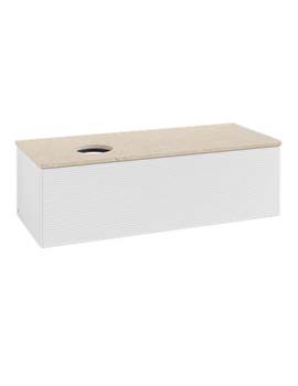 Antao Vanity unit 1200 x 360 x 500 mm with Grain Texture - Panel: Botticino Stone