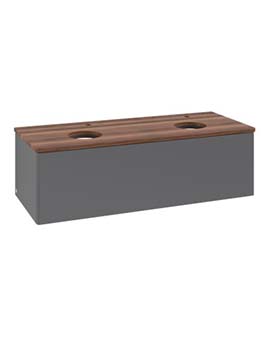 Antao Vanity unit 1200 x 360 x 500 mm with No Texture - Panel: Warm Walnut Wood