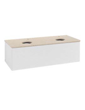 Antao Vanity unit 1200 x 360 x 500 mm with Grain Texture - Panel: Botticino Stone