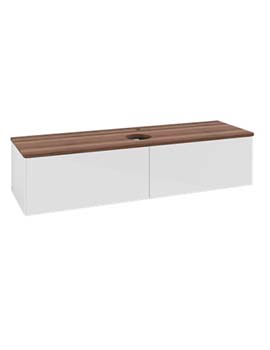 Antao Vanity unit 1600 x 360 x 500 mm with No Texture - Panel: Warm Walnut Wood
