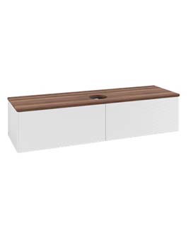 Antao Vanity unit 1600 x 360 x 500 mm with Grain Texture - Panel: Warm Walnut Wood