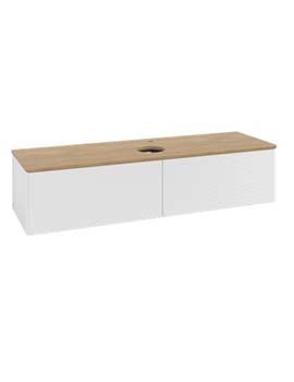 Antao Vanity unit 1600 x 360 x 500 mm with Grain Texture - Panel: Honey Oak Wood