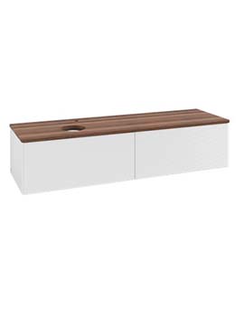 Antao Vanity unit 1600 x 360 x 500 mm with Grain Texture - Panel: Warm Walnut Wood