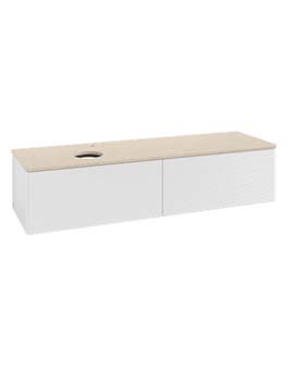 Antao Vanity unit 1600 x 360 x 500 mm with Grain Texture - Panel: Botticino Stone