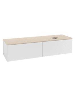 Antao Vanity unit 1600 x 360 x 500 mm with Grain Texture - Panel: Botticino Stone
