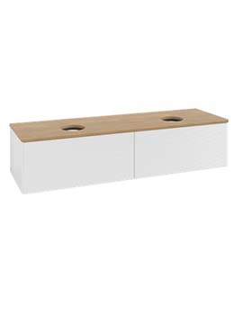 Antao Vanity unit 1600 x 360 x 500 mm with Grain Texture - Panel: Honey Oak Wood