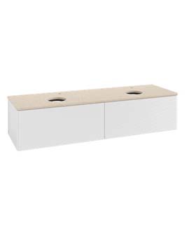Antao Vanity unit 1600 x 360 x 500 mm with Grain Texture - Panel: Botticino Stone