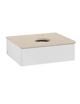 Antao Vanity unit 600 x 190 x 500 mm incl Lighting with No Texture - Panel: Botticino Stone