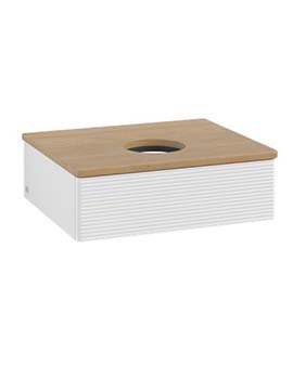 Antao Vanity unit 600 x 190 x 500 mm incl Lighting with Grain Texture - Panel: Honey Oak Wood