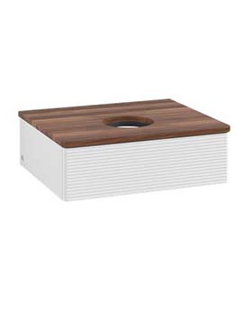 Antao Vanity unit 600 x 190 x 500 mm incl Lighting with Grain Texture - Panel: Warm Walnut Wood