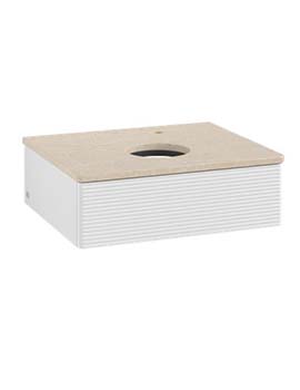 Antao Vanity unit 600 x 190 x 500 mm incl Lighting with Grain Texture - Panel: Botticino Stone