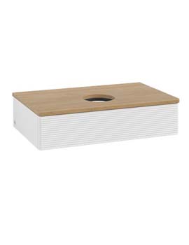 Antao Vanity unit 800 x 190 x 500 mm incl Lighting with Grain Texture - Panel: Honey Oak Wood